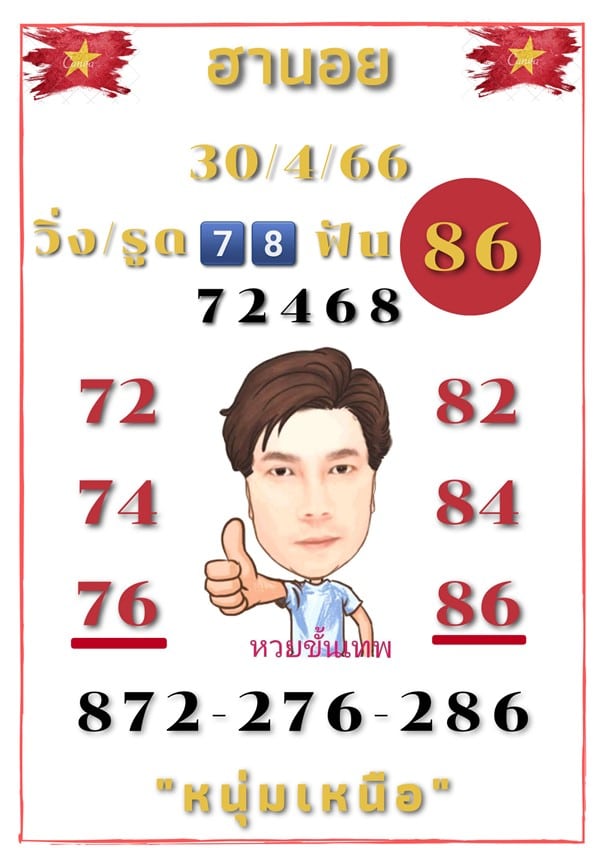 เลขเด็ดหวยฮานอย แนวทางหวยฮานอยวันนี้ 30 เมย 66