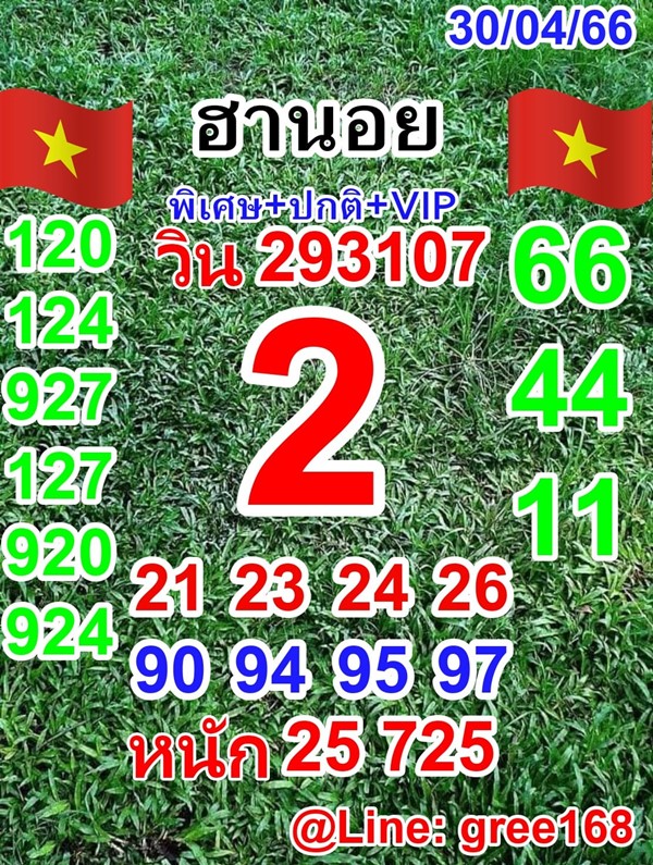 เลขเด็ดหวยฮานอย แนวทางหวยฮานอยวันนี้ 30 เมย 66