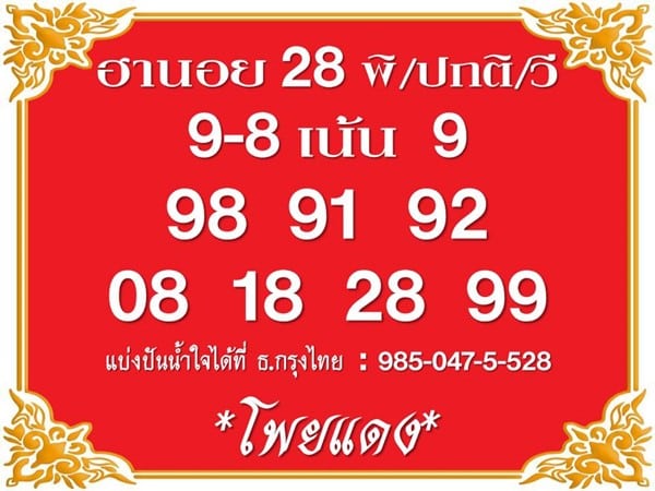 เลขเด็ดหวยฮานอย แนวทางหวยฮานอยวันนี้ 28 พค 66