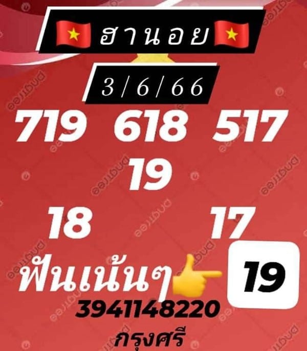 เลขเด็ดหวยฮานอย แนวทางหวยฮานอยวันนี้ 03 มิย 66