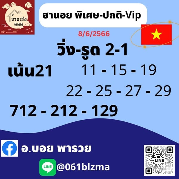 เลขเด็ดหวยฮานอย แนวทางหวยฮานอยวันนี้ 08 มิย 66