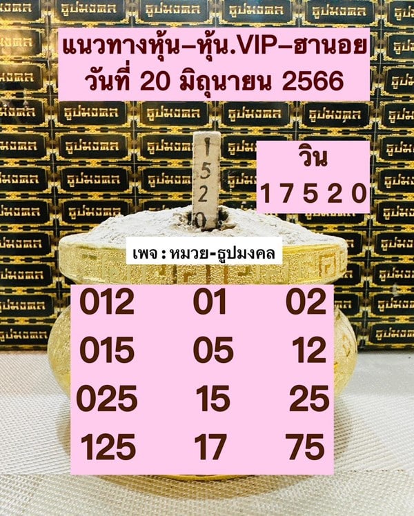เลขเด็ดหวยฮานอย แนวทางหวยฮานอยวันนี้ 20 มิย 66