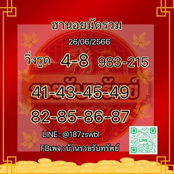 เลขเด็ดหวยฮานอย แนวทางหวยฮานอยวันนี้ 26 มิย 66