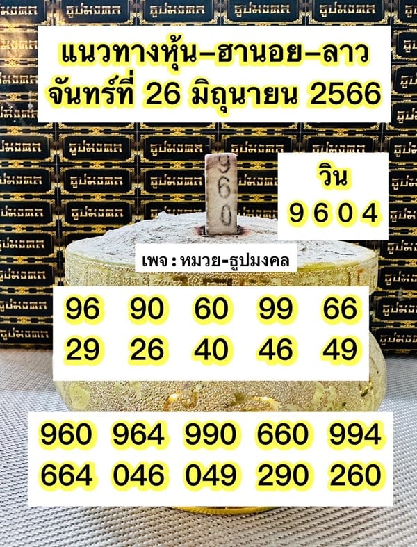 เลขเด็ดหวยฮานอย แนวทางหวยฮานอยวันนี้ 26 มิย 66
