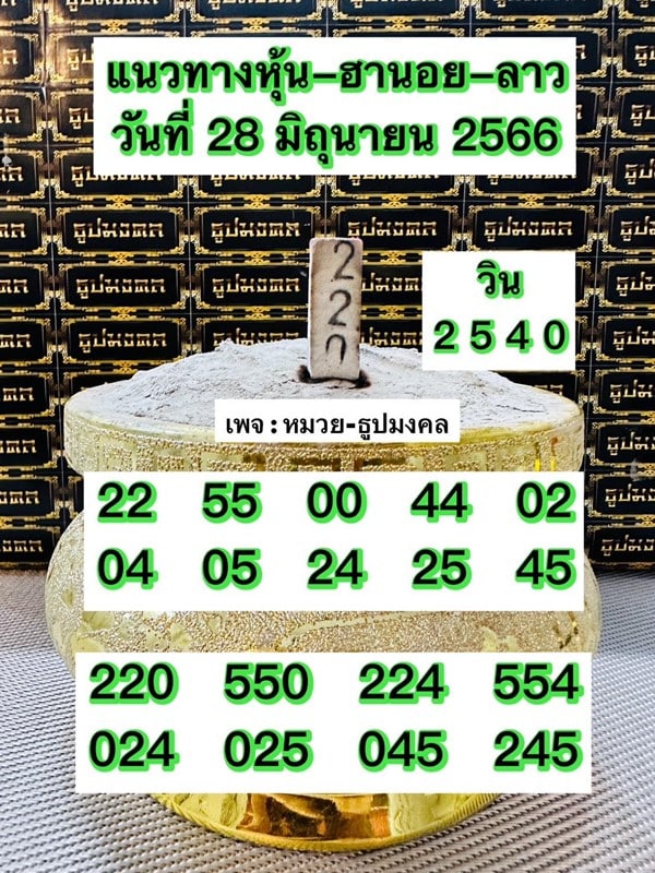 เลขเด็ดหวยฮานอย แนวทางหวยฮานอยวันนี้ 28 มิย 66