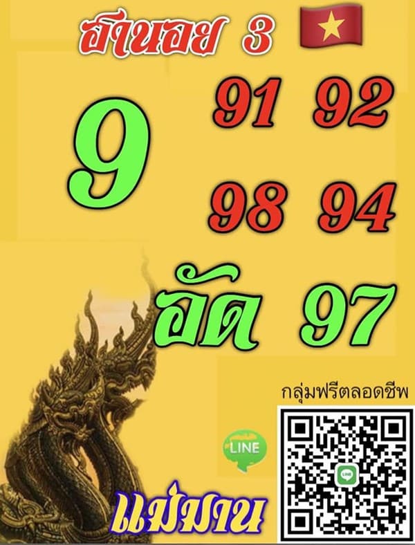 เลขเด็ดหวยฮานอย แนวทางหวยฮานอยวันนี้ 03 สค 66