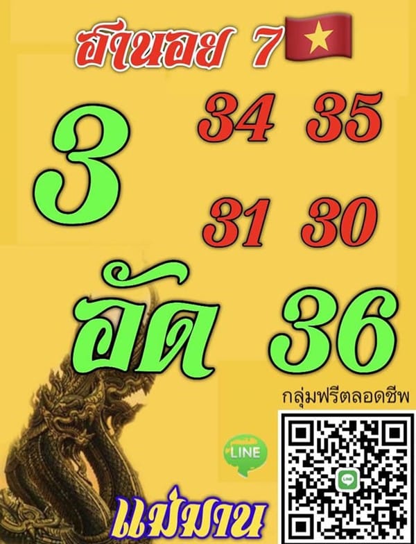 เลขเด็ดหวยฮานอย แนวทางหวยฮานอยวันนี้ 07 สค 66