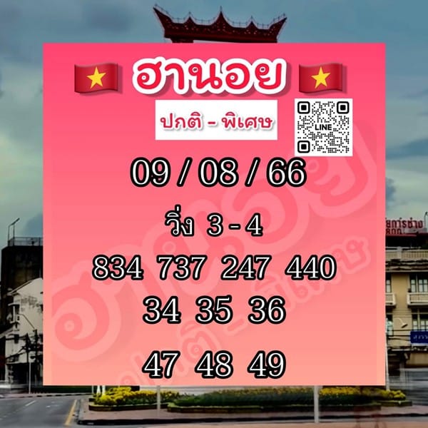 เลขเด็ดหวยฮานอย แนวทางหวยฮานอยวันนี้ 09 สค 66