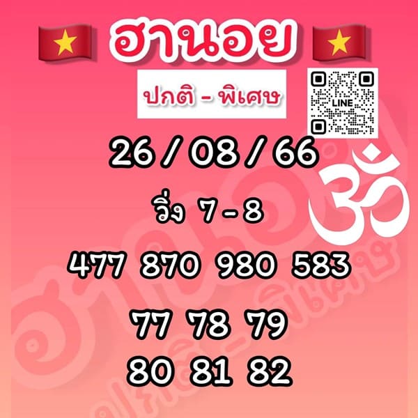 เลขเด็ดหวยฮานอย แนวทางหวยฮานอยวันนี้ 26 สค 66