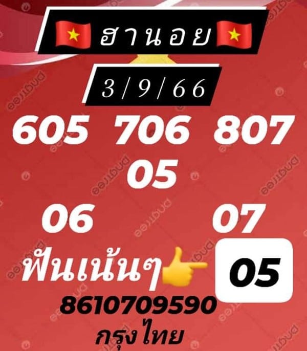 เลขเด็ดหวยฮานอย แนวทางหวยฮานอยวันนี้ 03 กย 66