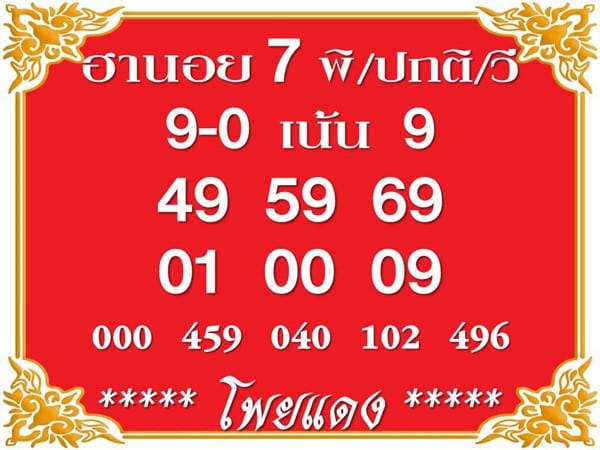 เลขเด็ดหวยฮานอย แนวทางหวยฮานอยวันนี้ 07 กย 66