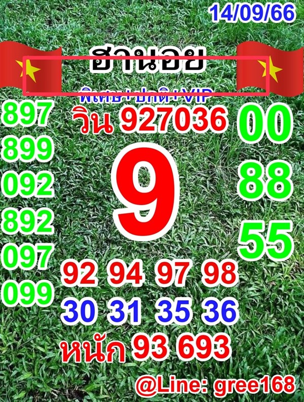 เลขเด็ดหวยฮานอย แนวทางหวยฮานอยวันนี้ 14 กย 66