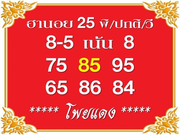 เลขเด็ดหวยฮานอย แนวทางหวยฮานอยวันนี้ 25 กย 66