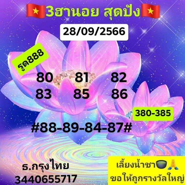 เลขเด็ดหวยฮานอย แนวทางหวยฮานอยวันนี้ 28 กย 66