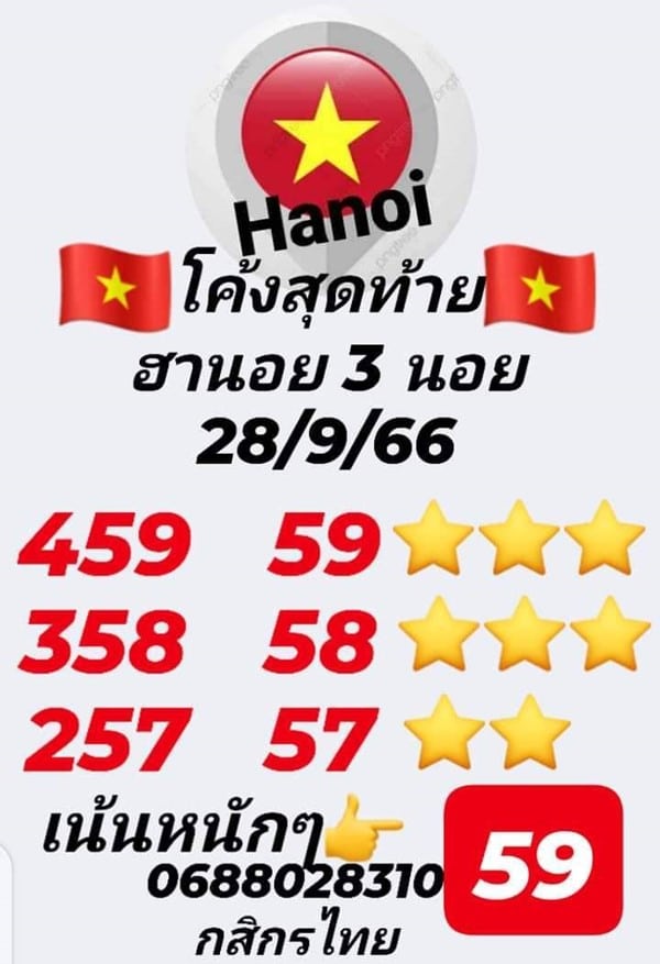 เลขเด็ดหวยฮานอย แนวทางหวยฮานอยวันนี้ 28 กย 66
