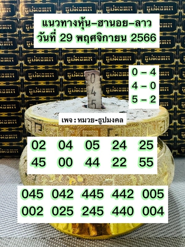 เลขเด็ดหวยฮานอย แนวทางหวยฮานอยวันนี้ 29 พย 66