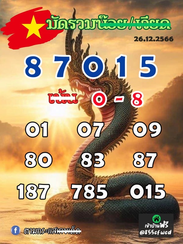 เลขเด็ดหวยฮานอย แนวทางหวยฮานอยวันนี้ 26 ธค 66