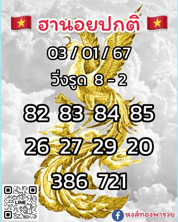 เลขเด็ดหวยฮานอย แนวทางหวยฮานอยวันนี้ 03 มค 67