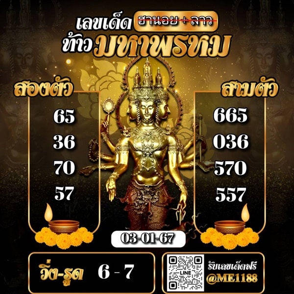 เลขเด็ดหวยฮานอย แนวทางหวยฮานอยวันนี้ 03 มค 67