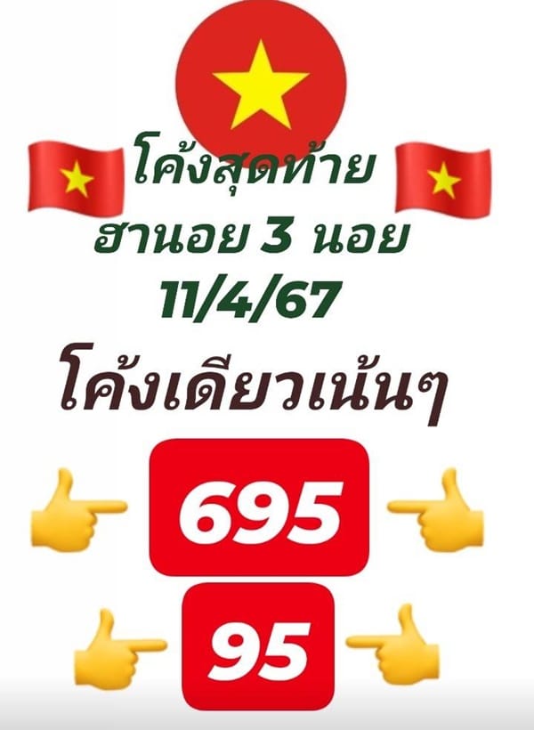 เลขเด็ดหวยฮานอย แนวทางหวยฮานอยวันนี้ 11 เมย 67